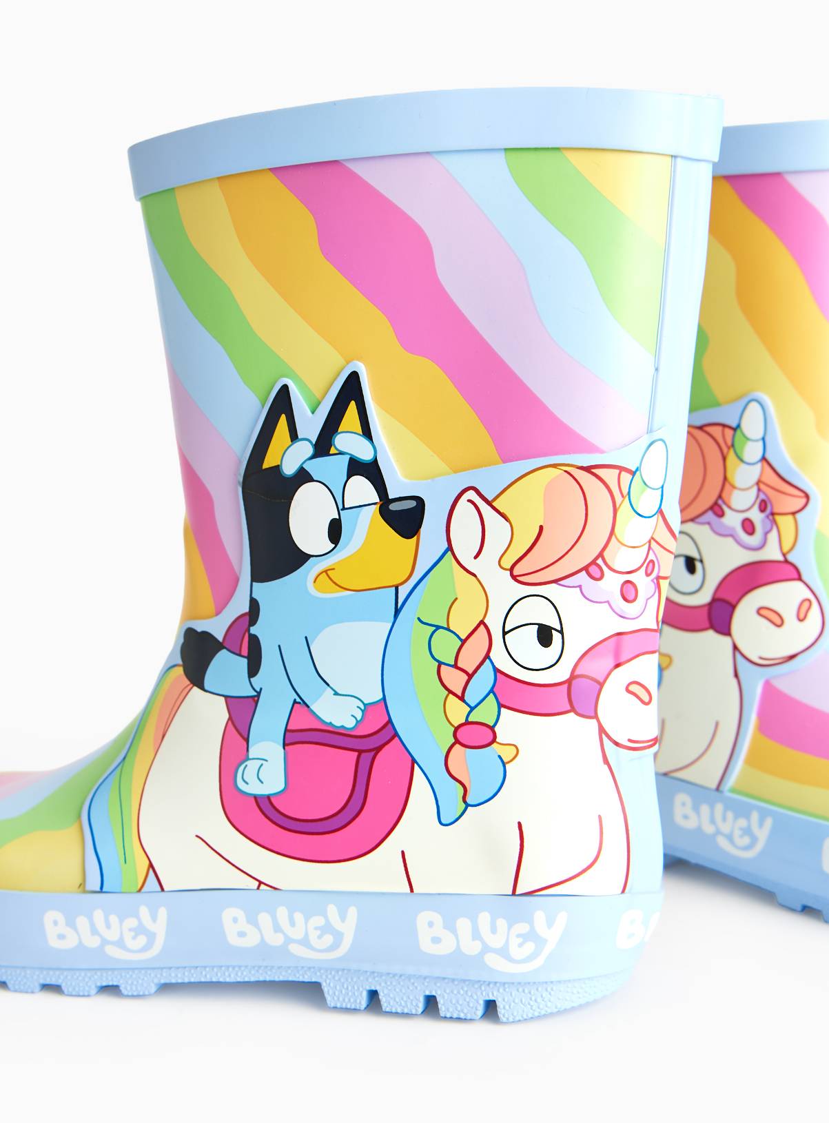 Bluey Rainbow Unicorn Printed Wellies 12 Infant - Image 3